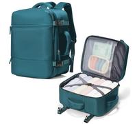 suradar Travel Backpack for Women Men, Carry On Backpack Flight Approved Personal Item Travel Bag Laptop Backpack, A2-peacock Blue, L, Travel