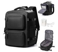 suradar Vacuum Backpack Travel Bag With Pump Compression Vacpack Travel Backpack 40x30x20 for Women Men Ryanair Cabin Bags 40x30x20 Underseat Wizz Air British Airways Hand Luggage Bag Carry On Black