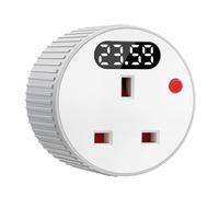 SURAIELEC Countdown Timer Plug Socket, Digital Plug with LED Display, 1 Min-24H Adjustable Countdown Switch, 16A 3680W Energy Saving Socket for Christmas Lights, Heaters & Home Appliances