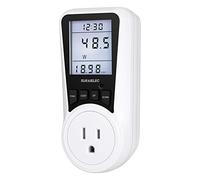 SURAIELEC Watt Meter, Plug-in Socket Power Meter, Auto Cost Calculator, Backlit Large Display, Overload Protection, Kilowatt Wattage Voltage AMP Tester, Electricity Usage Electrical Energy Monitor