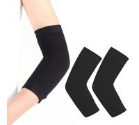 Surakey 2 Pair Women Weight Loss Calories Slimming Arm Shaper Massager Lose Buster Wrap Belt Slimming Compression Arm Shaper, Black 8.66in X 3.15in