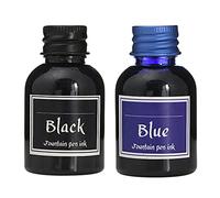 Surakey 30ml Bamboo Charcoal Dip Pen Ink, Black+Dark Blue, 2 Pack