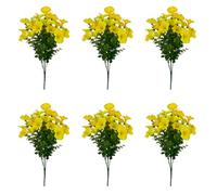 Surakey Artificial Morning Glory Eucalyptus Leaves Faux Morning Glory Branches with Eucalyptus Leaves for Flower Arrangement Vase Decoration (6PCS Yellow)