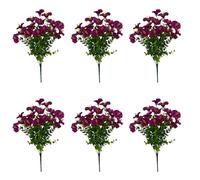 Surakey Artificial Morning Glory Eucalyptus Leaves Faux Morning Glory Branches with Eucalyptus Leaves for Flower Arrangement Vase Decoration (6PCS Rose Red)