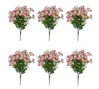 Surakey Artificial Morning Glory Eucalyptus Leaves Faux Morning Glory Branches with Eucalyptus Leaves for Flower Arrangement Vase Decoration (6PCS Pink)
