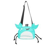 Surakey Beach Mesh Bag Crab Beach Shell Collecting Bags for Holding Beach Shell Toys Adjustable Shoulder Strap Oxford Cloth Picking Up Shells Storage Bag for Kids Boys Girls (Blue)