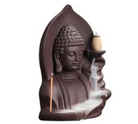 Surakey Buddha Backflow Incense Burner Backflow Censer Waterfall Purple Sand Incense Stick Holder Fragrant Dispersed Incense Burner for Relaxation Rest Yoga and Meditation (4.25inx2.95inx5.98in)
