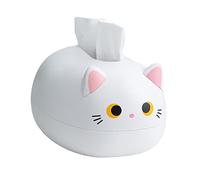 Surakey Cartoon cute Cat Tissue Box Household Dining Table Tissue Box Cover, storageTissue Container Multifunctional Cat Ear Toothpick Box for kitchen bedroom and Office Use (White)