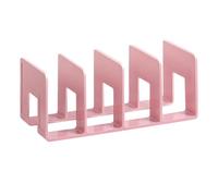 Surakey Desktop Magazine Holder Desk File Organizer 4 Compartments Vertical File Dividers Book Holder Frames Document Cabinet Rack Storage Books Notebook Organizer Box for Home Office School (Peach)