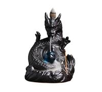 Surakey Dragon Backflow Incense Burner, Ceramic Dragon Incense Holder, Waterfall Burner for Tea Room, Cafes, Hotel, Home Decoration, 4.41inx3.94inx5.91in