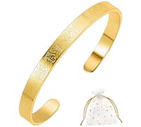 Surakey Eid Bracelets Bulk for Women Men Eid Mubarak Bracelets Gift Islamic Muslim Jewelry Allah Open Bangle Arabic Calligraphy Cuff Bangle with Box for Islam, One Size, Stainless Steel, no gemstone