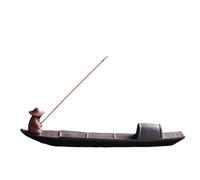 Surakey Fishing Boat Incense Stick Holder Fisherman Incense Burner Purple Sand Fishing Boat Incense Stick Censer Incense Stick Burner for Home and Office Desktop Ornament (9.61 x 1.57 x 2.13in)