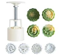 Surakey Mooncake Mould Moon Cake Mould 50g, 4 PCS Pattern Hand-Pressure Flower Mooncake Molds for Mid-Autumn DIY Pastry Baking Tool for Mid-Autumn Festival DIY Dessert Home Kitchen, Type 10
