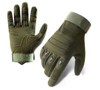 Surakey Motorcycle Gloves Dirt Bike Training Full Finger Men Touch Screen Work Gloves Mittens for Outdoor Sports Cycling Airsoft Hiking (Green L)