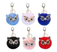 Surakey Owl Keychains, Cute Key Chain Plush Fluffy Owl Bird Crystal Key Ring for Bag Wallet Purse Handbags Cars Key Hanging Decor£¬ Type 1