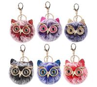 Surakey Owl Keychains, Cute Key Chain Plush Fluffy Owl Bird Crystal Key Ring for Bag Wallet Purse Handbags Cars Key Hanging Decor£¬ Type 2