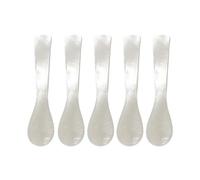 Surakey Set of Caviar Spoons Shell Spoon Mother of Pearl Caviar Spoons with Handle for Caviar, Egg, Ice Cream, Coffee, Face Cream, Kitchen Restaurant Dessert Serving Spoon (5 Pieces 3.15in)