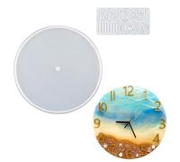 Surakey Wall Clock Resin Molds Large Roman Numerals Constellation Number Clock Silicone Mold Epoxy Blank Dial Mould Hanging Clock Mold for Polymer Clay DIY Decoration (Large Arabic Numeral Style)