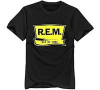 SURARAN Am Hoxsin Men's Rem Out Time Rem Band Cool O-Neck T-Shirt Black M