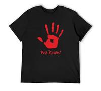 SURARAN Elder Scrolls T Shirt We Know Dark Brotherhood T-Shirt Cotton Graphic Tee Shirt Short Sleeves Casual Male Cute Tshirt XL Black