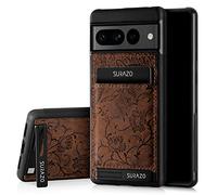 SURAZO Compatible with Google Pixel 7 Pro, Wallet Leather Genuine Premium - Shockproof Slim and Thin Cover with - Card Slot, Kickstand - Vintage Bumper Protective Case