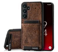 SURAZO Compatible with Samsung Galaxy A55, Wallet Leather Genuine Premium - Shockproof Slim and Thin Cover with - Card Slot, Kickstand - Vintage Bumper Protective Case