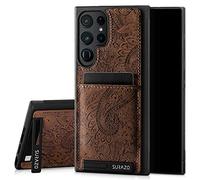 SURAZO Compatible with Samsung Galaxy S23 Ultra, Wallet Leather Genuine Premium - Shockproof Slim and Thin Cover with - Card Slot, Kickstand - Vintage Bumper Protective Case