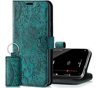 SURAZO Leather Wallet Mobile Phone Case Compatible with Apple iPhone 12 - Flip & Fold Smartphone Case with Stand, RFID Blocker, Magnet Closure, 3 Slots for Bank Cards - Handcrafted European Leather