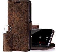 SURAZO Leather Wallet Mobile Phone Case Compatible with Apple iPhone 12 - Flip & Fold Smartphone Case with Stand, RFID Blocker, Magnet Closure, 3 Slots for Bank Cards - Handcrafted European Leather
