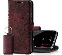 SURAZO Leather Wallet Mobile Phone Case Compatible with Apple iPhone 12 - Flip & Fold Smartphone Case with Stand, RFID Blocker, Magnet Closure, 3 Slots for Bank Cards - Handcrafted European Leather