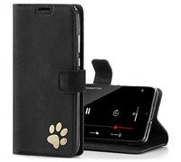 Surazo Leather Wallet Mobile Phone Case Compatible with Apple iPhone 12 mini - Flip & Fold Smartphone Case with Stand RFID Blocker Magnet Closure, 3 Slots for Bank Cards - Handcrafted European Leather