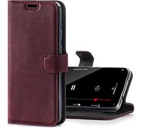 Surazo Leather Wallet Mobile Phone Case Compatible with Apple iPhone 12 mini - Flip & Fold Smartphone Case with Stand RFID Blocker Magnet Closure, 3 Slots for Bank Cards - Handcrafted European Leather