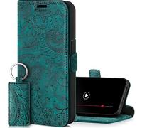 Surazo Leather Wallet Mobile Phone Case Compatible with Apple iPhone 15 Plus - Flip & Fold Smartphone Case with Stand RFID Blocker Magnet Closure, 3 Slots for Bank Cards - Handcrafted European Leather