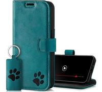 Surazo Leather Wallet Mobile Phone Case Compatible with Apple iPhone 15 Pro - Flip & Fold Smartphone Case with Stand RFID Blocker, Magnet Closure, 3 Slots for Bank Cards - Handcrafted European Leather