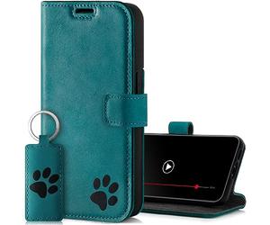 Surazo Leather Wallet Mobile Phone Case Compatible with Apple iPhone 15 Pro - Flip & Fold Smartphone Case with Stand RFID Blocker, Magnet Closure, 3 Slots for Bank Cards - Handcrafted European Leather
