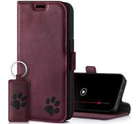 Surazo Leather Wallet Mobile Phone Case Compatible with Apple iPhone 15 Pro Max - Flip & Fold Smartphone Case with Stand RFID Blocker Magnet Closure 3 Slots for Bank Cards-Handcrafted European Leather