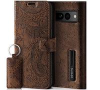 Surazo Leather Wallet Mobile Phone Case Compatible with Google Pixel 7 Pro - Flip & Fold Smartphone Case with Stand, RFID Blocker, Magnet Closure, 3 Slots for Bank Cards - Handcrafted European Leather