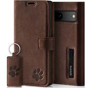 SURAZO Leather Wallet Mobile Phone Case Compatible with Google Pixel 7a - Flip & Fold Smartphone Case with Stand, RFID Blocker, Magnet Closure, 3 Slots for Bank Cards - Handcrafted European Leather