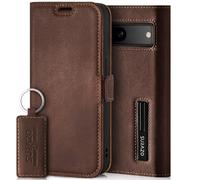 SURAZO Leather Wallet Mobile Phone Case Compatible with Google Pixel 8 - Flip & Fold Smartphone Case with Stand, RFID Blocker, Magnet Closure, 3 Slots for Bank Cards - Handcrafted European Leather