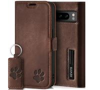 Surazo Leather Wallet Mobile Phone Case Compatible with Google Pixel 8 Pro - Flip & Fold Smartphone Case with Stand, RFID Blocker, Magnet Closure, 3 Slots for Bank Cards - Handcrafted European Leather