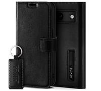 SURAZO Leather Wallet Mobile Phone Case Compatible with Google Pixel 8a - Flip & Fold Smartphone Case with Stand, RFID Blocker, Magnet Closure, 3 Slots for Bank Cards - Handcrafted European Leather