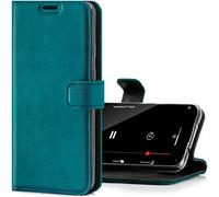 Surazo Leather Wallet Mobile Phone Case Compatible with iPhone 12 Pro Max - Flip & Fold Smartphone Case with Stand, RFID Blocker, Magnet Closure, 3 Slots for Bank Cards - Handcrafted European Leather