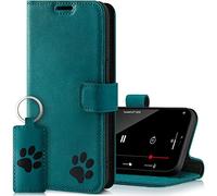 Surazo Leather Wallet Mobile Phone Case Compatible with Samsung A14 5G - Flip & Fold Smartphone Case with Stand, RFID Blocker, Magnet Closure, 3 Slots for Bank Cards - Handcrafted European Leather