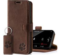 SURAZO Leather Wallet Mobile Phone Case Compatible with Samsung A14 5G - Flip & Fold Smartphone Case with Stand, RFID Blocker, Magnet Closure, 3 Slots for Bank Cards - Handcrafted European Leather