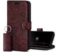 SURAZO Leather Wallet Mobile Phone Case Compatible with Samsung A14 5G - Flip & Fold Smartphone Case with Stand, RFID Blocker, Magnet Closure, 3 Slots for Bank Cards - Handcrafted European Leather