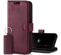 Surazo Leather Wallet Mobile Phone Case Compatible with Samsung Galaxy A25 - Flip & Fold Smartphone Case with Stand RFID Blocker, Magnet Closure, 3 Slots for Bank Cards - Handcrafted European Leather
