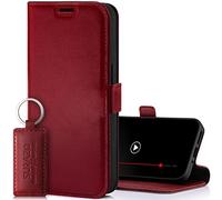 SURAZO Leather Wallet Mobile Phone Case Compatible with Samsung Galaxy A55 - Flip & Fold Smartphone Case with Stand RFID Blocker, Magnet Closure, 3 Slots for Bank Cards - Handcrafted European Leather