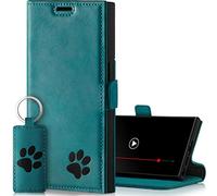 SURAZO Leather Wallet Mobile Phone Case Compatible with Samsung S23 Ultra - Flip & Fold Smartphone Case with Stand, RFID Blocker, Magnet Closure, 3 Slots for Bank Cards - Handcrafted European Leather