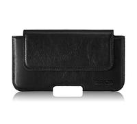 SURAZO Premium Genuine Leather Belt Case for iPhone 15 Pro Max - Horizontal Holster - Dakota Black