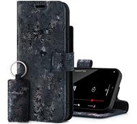 SURAZO Prestige Leather Case for Samsung Galaxy S22+ Plus 5G - RFID Flip Wallet - 3 Card Slots & Cash Pocket - Secure Magnetic Closure & Kickstand - Real Leather Phone Cover (Boho blue)